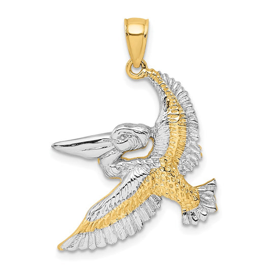Gold Polished Pelican Pendants