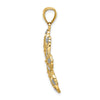 14K and White Rhodium Diamond-cut Flower Pendant