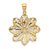 14K and White Rhodium Diamond-cut Flower Pendant