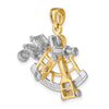 14k Two-tone 3-D Moveable Sextant Charm