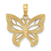 14k and White Rhodium Butterfly with Beaded Wings Charm