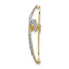 14K and White Rhodium Diamond-Cut Ribbon Cross Charm