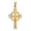 14k Two-tone Celtic Crucifix with Eternity Circle Charm