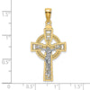 14k Two-tone Celtic Crucifix with Eternity Circle Charm