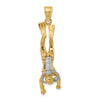 14k Two-Tone 3-D Female Scuba Diver Charm