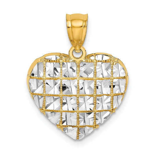 Gold Diamond-cut Heart Pendant
