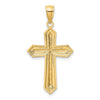 14K and White Rhodium Center Diamond-cut Cross Charm