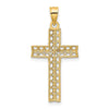 14K and White Rhodium Cross Charm