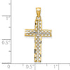 14K and White Rhodium Cross Charm