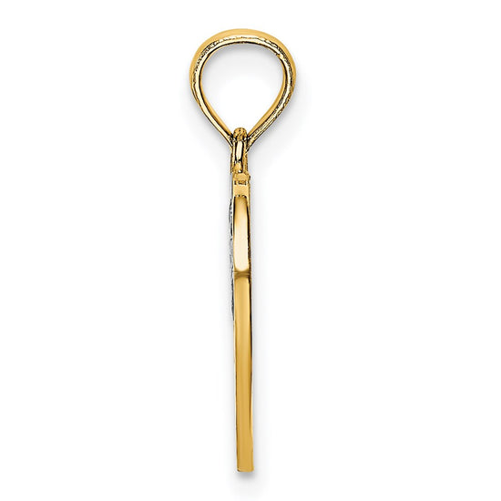 14k with White Rhodium MOM and Angel Heart Charm