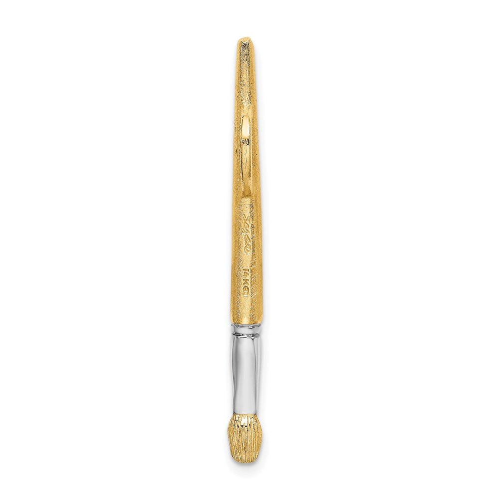 14K and White Rhodium 3-D Oil Paint Brush Charm
