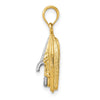 14K and White Rhodium 3-D Wave Runner with Moveable Seat Charm