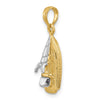 14K and White Rhodium 3-D Wave Runner with Moveable Seat Charm