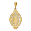 14k and White Rhodium Diamond-cut Filigree Oval Charm
