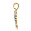 14k and White Rhodium Cut-out Wings Butterfly Pendant