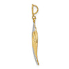 14k and White Rhodium Textured Cut-Out Heart Charm