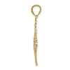 14K and White Rhodium Diamond-cut Filigree Medallion Charm