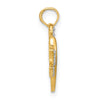 14k and White Rhodium Textured Dragonfly Charm