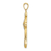 14K with White Rhodium Diamond-cut Edges Cross Charm
