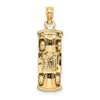 14k with White Rhodium 3-D Taxi with Moveable Tires Charm