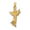 14k and White Rhodium 3-D Angel Playing Trumpet Charm
