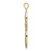 14K with Rhodium Beaded Filigree Cross Charm