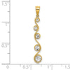 14k and White Rhodium Diamond-cut Vertical Swirl Charm