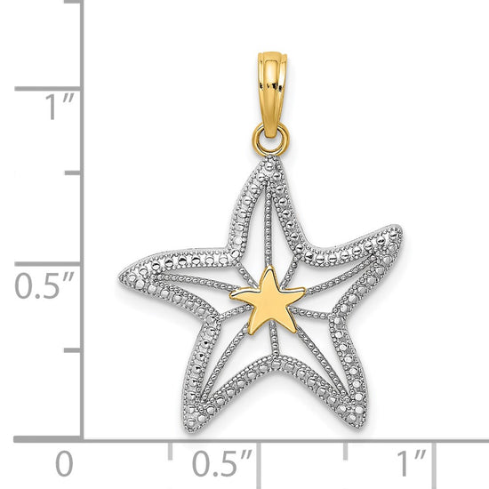 Gold Polished Starfish Pendants