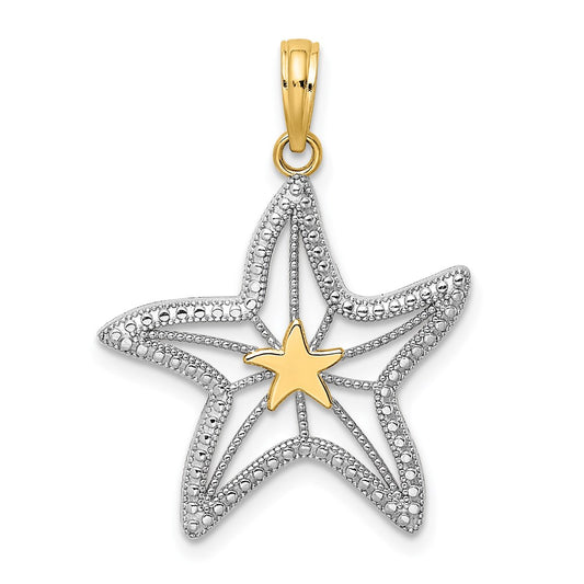 Gold Polished Starfish Pendants