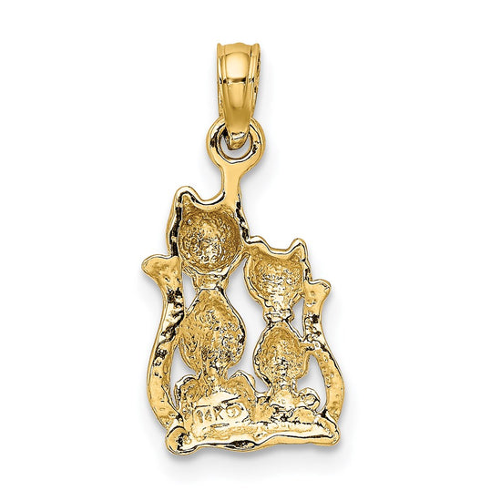 Gold Polished Cat Pendants
