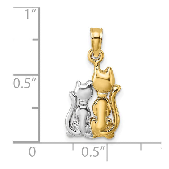 Gold Polished Cat Pendants