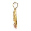 14k Two-tone with White Rhodium #1 MOM with Flower Heart Charm