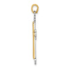14K Two-tone Polished Cross Charm