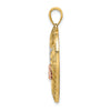14k Two-tone with White Rhodium NANA Heart with Flowers Charm