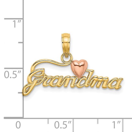 14k Two-Tone GRANDMA with Heart Charm