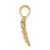 14k and White Rhodium Diamond-cut Butterfly Charm