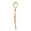 14k and White Rhodium Lock Charm