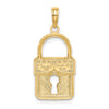 14k and White Rhodium Lock Charm