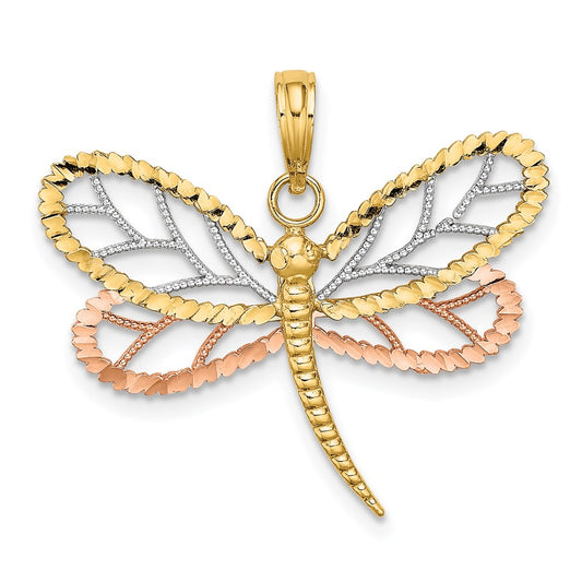Gold Polished Dragonfly Pendants