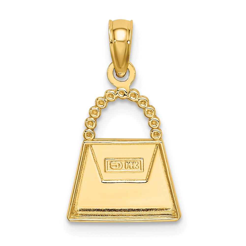 14K and White Rhodium Purse Charm