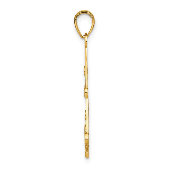 14k and White Rhodium Textured Chandelier Charm