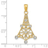 14k and White Rhodium Textured Chandelier Charm