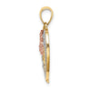 14k Two-Tone with White Rhodium Flower Heart Charm