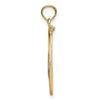14k and White Rhodium LIVE LOVE LAUGH Heart Dangling In Circle Charm