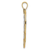 14k with White Rhodium Diamond-cut Large Heart Pendant