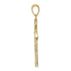 14K and White Rhodium Diamond-cut Reversible Cross Charm