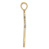 14K with White Rhodium Diamond-cut Reversible Cross Charm
