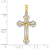 14K with White Rhodium Diamond-cut Reversible Cross Charm