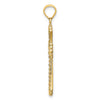 14K and White Rhodium and Diamond-cut Reversible Cross Charm