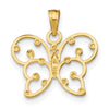 14k and White Rhodium Butterfly Charm